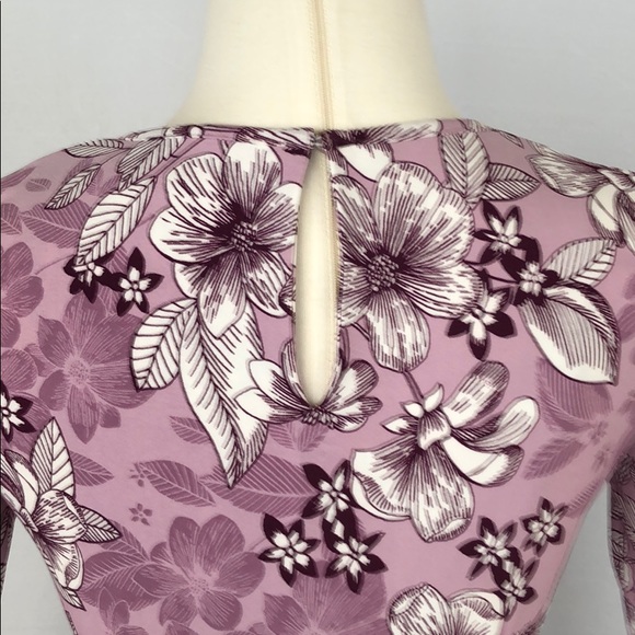 WHBM 3/4 Sleeve Floral Print Knit Shift Dress XXS - Picture 10 of 11